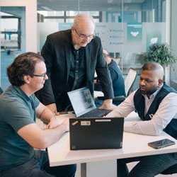 Engie employees discussing project Engie employees discussing project