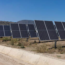 Row of solar panels