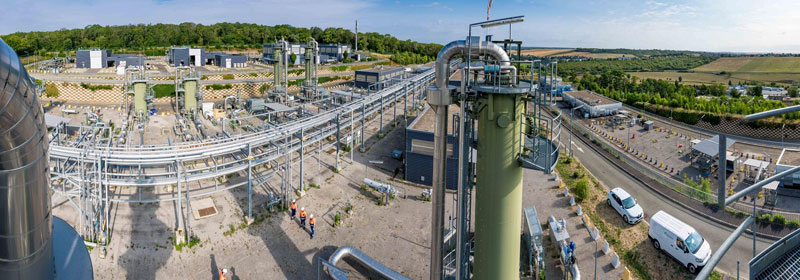 Wide angle shot of a Natural Gas storage facility