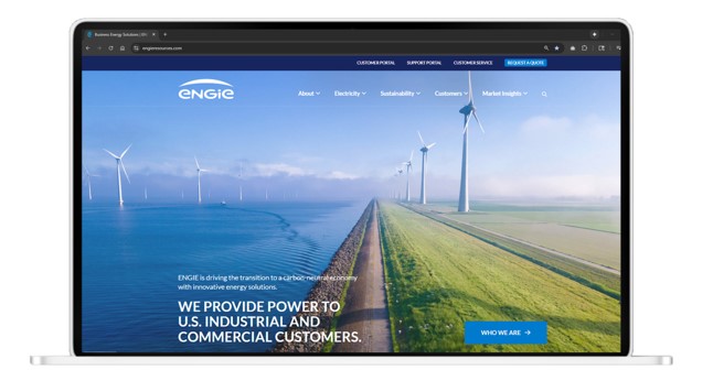 Laptop Open To Engie Website Home Page Laptop open to Engie website home page