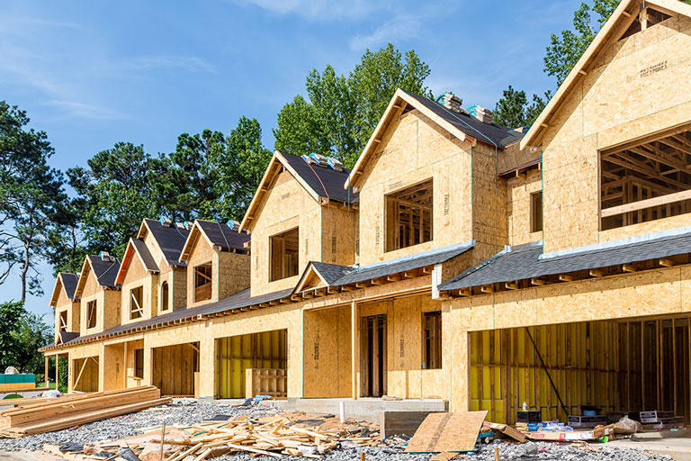 Homes under construction