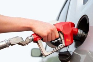 Hand on gas pump